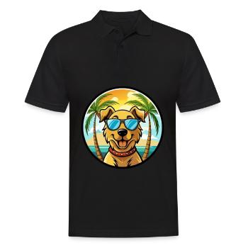 Chesapeake Bay Retriever Hunderasse Cartoon Beach - Männer Poloshirt - Schwarz - Vorne - Kai (181cm)