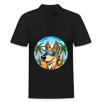 Cimarron Uruguayo Dog Breed Cartoon Sunglass Beach - Men's Polo Shirt - black - Front - Kai (181cm)