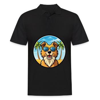 Berger Croate Race Dessin Animé Lunettes De Soleil Plage - Polo Homme - noir - Devant - Kai (181cm)
