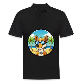 Lunettes de soleil danoises suédoises de race de chien de ferme de dessin animé - Polo Homme - noir - Devant - Kai (181cm)