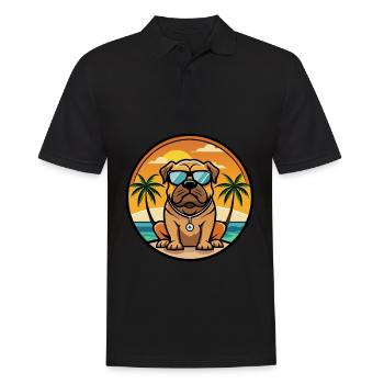 Bullmastiff Chien Race Dessin Animé Lunettes De Soleil Plage - Polo Homme - noir - Devant - Kai (181cm)