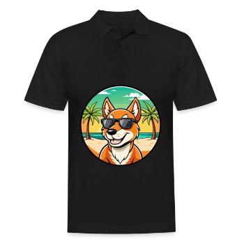 Dingo Dog Breed Cartoon Sunglasses Beach - Men's Polo Shirt - black - Front - Kai (181cm)
