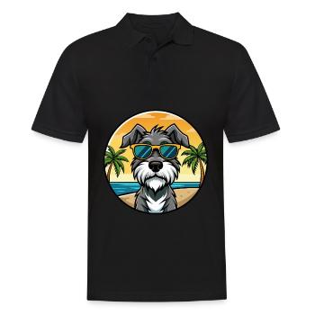 Deutscher Wachtelhund Hunderasse Cartoon Sonnenbrille - Männer Poloshirt - Schwarz - Vorne - Kai (181cm)
