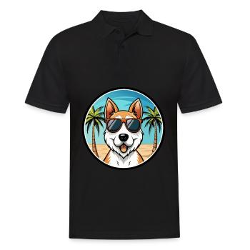 Foxterrier Smooth Dog Rasse Cartoon Sonnenbrille - Männer Poloshirt - Schwarz - Vorne - Kai (181cm)