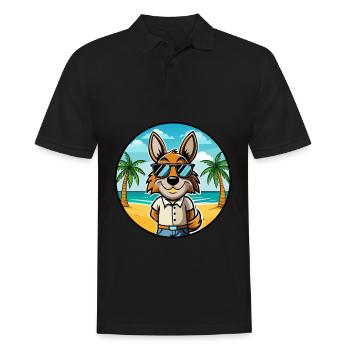 Hare Indian Dog Breed Cartoon Sunglasses Beach - Men's Polo Shirt - black - Front - Kai (181cm)