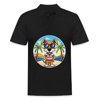 Lunettes de soleil de dessin animé de race de chien de chasse tricolore français - Polo Homme - noir - Devant - Kai (181cm)
