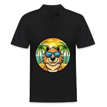 Estrela Mountain Dog Breed Cartoon Sunglass Beach - Polo Homme - noir - Devant - Kai (181cm)