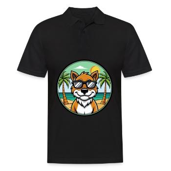 Formosan Sennenhund Rasse Cartoon Sonnenbrille Strand - Männer Poloshirt - Schwarz - Vorne - Kai (181cm)