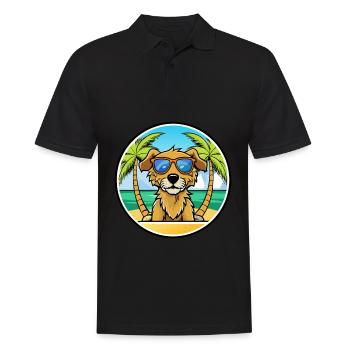 Fauve De Bretagne Dog Breed Cartoon Sunglass Beach - Men's Polo Shirt - black - Front - Kai (181cm)