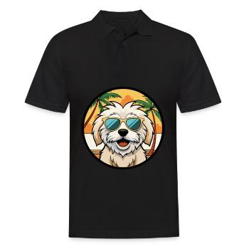 Havenese Chien Race Dessin Animé Lunettes De Soleil Plage - Polo Homme - noir - Devant - Kai (181cm)