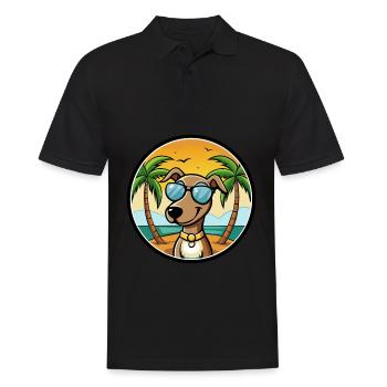 Hanover Hound Chien Race Dessin Animé Lunettes De Soleil Plage - Polo Homme - noir - Devant - Kai (181cm)