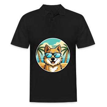 Lunettes de soleil de dessin animé de race de chien Spitz allemand plage - Polo Homme - noir - Devant - Kai (181cm)
