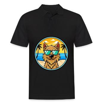 Griffon Nivernais Hunderasse Cartoon Sonnenbrille Strand - Männer Poloshirt - Schwarz - Vorne - Kai (181cm)