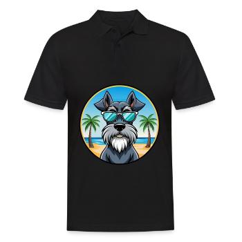 Giant Schnauzer Dog Breed Cartoon Sunglasses Beach - Men's Polo Shirt - black - Front - Kai (181cm)