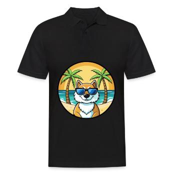 Lunettes de soleil de dessin animé de race de chien du Groenland plage - Polo Homme - noir - Devant - Kai (181cm)