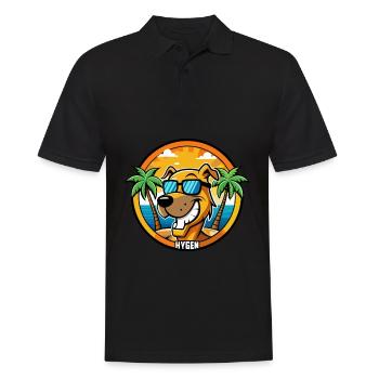 Hygen Hound Chien Race Dessin Animé Lunettes De Soleil Plage - Polo Homme - noir - Devant - Kai (181cm)