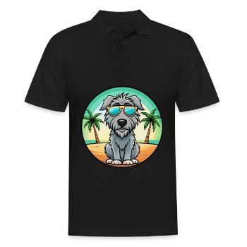 Irish Wolfhound Chien Race Dessin Animé Lunettes De Soleil Plage - Polo Homme - noir - Devant - Kai (181cm)