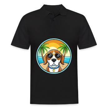 Kerry Beagle Chien Race Dessin Animé Lunettes de Soleil Plage - Polo Homme - noir - Devant - Kai (181cm)