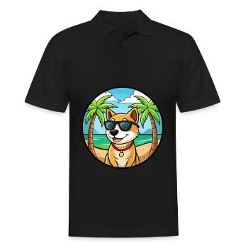 Laufhund Hunderasse Cartoon Sonnenbrille Strand - Männer Poloshirt - Schwarz - Vorne - Kai (181cm)
