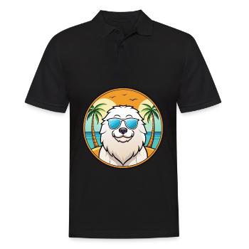 Kuvasz Hunderasse Cartoon Sonnenbrille Strand - Männer Poloshirt - Schwarz - Vorne - Kai (181cm)