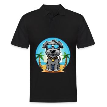 Kerry Blue Terrier Hunderasse Cartoon Sonnenbrille - Männer Poloshirt - Schwarz - Vorne - Kai (181cm)