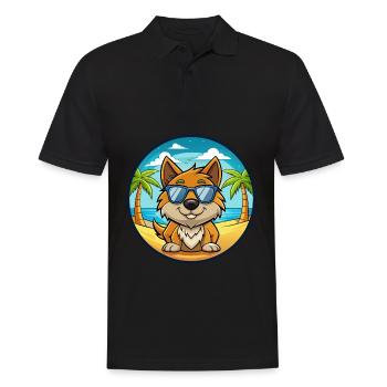 Kanni Chien Race Dessin Animé Lunettes De Soleil Plage - Polo Homme - noir - Devant - Kai (181cm)