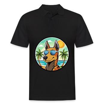Manchester Terrier Hunderasse Cartoon Sonnenbrille - Männer Poloshirt - Schwarz - Vorne - Kai (181cm)