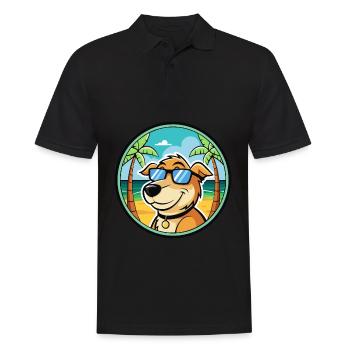 Koolie Chien Race Dessin Animé Lunettes de Soleil Plage - Polo Homme - noir - Devant - Kai (181cm)