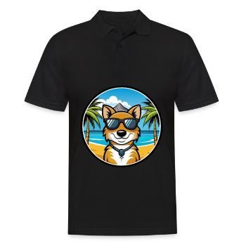 New Zealand Huntaway Dog Breed Cartoon Sunglasses - Men's Polo Shirt - black - Front - Kai (181cm)