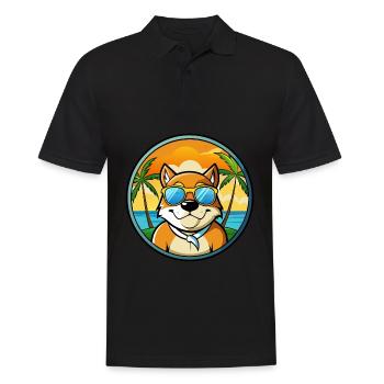 Moscow Watchdog Breed Cartoon Sunglasses Beach - Men's Polo Shirt - black - Front - Kai (181cm)