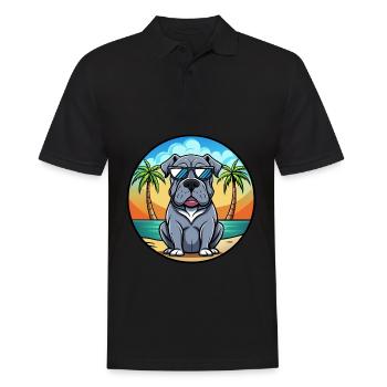 Neapolitanische Dogge Hunderasse Cartoon Sonnenbrille - Männer Poloshirt - Schwarz - Vorne - Kai (181cm)