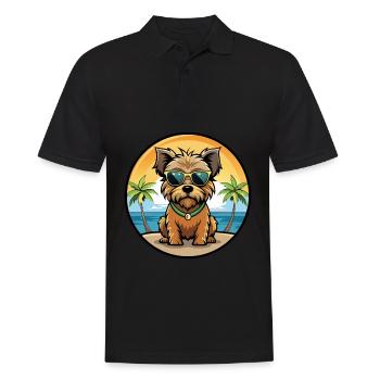Norfolk Terrier Chien Race Dessin Animé Lunettes de Soleil Plage - Polo Homme - noir - Devant - Kai (181cm)