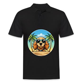 Norfolk Spaniel Chien Race Dessin Animé Lunettes de Soleil Plage - Polo Homme - noir - Devant - Kai (181cm)