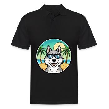 Lunettes de soleil de dessin animé de race de chien inuit du Nord plage - Polo Homme - noir - Devant - Kai (181cm)