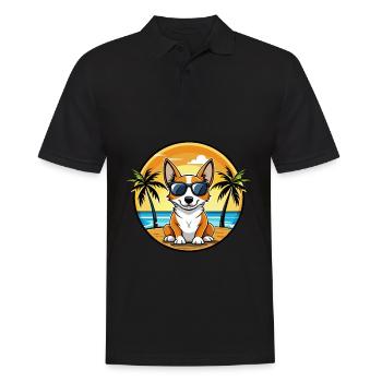 Lunettes de soleil de dessin animé de race de chien Fox Terrier miniature - Polo Homme - noir - Devant - Kai (181cm)