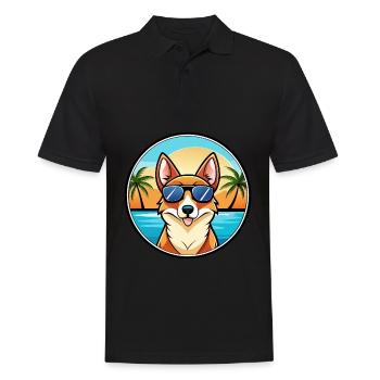 Lunettes de soleil norvégiennes Lundehund Dog Breed Cartoon - Polo Homme - noir - Devant - Kai (181cm)