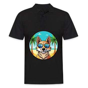 Slovensky Kopov Dog Breed Cartoon Sunglasses Beach - Men's Polo Shirt - black - Front - Kai (181cm)