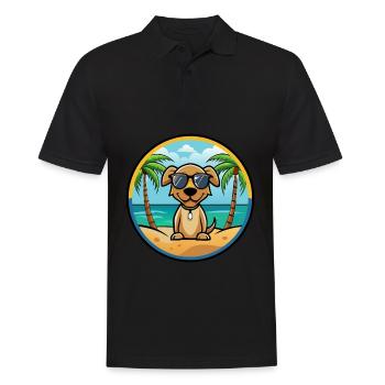 Pointer Chien Race Dessin Animé Lunettes De Soleil Plage - Polo Homme - noir - Devant - Kai (181cm)