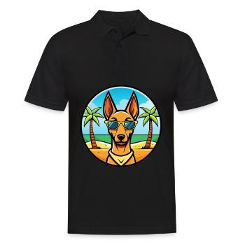 Pharaoh Hound Dog Breed Cartoon Sunglasses Beach - Men's Polo Shirt - black - Front - Kai (181cm)