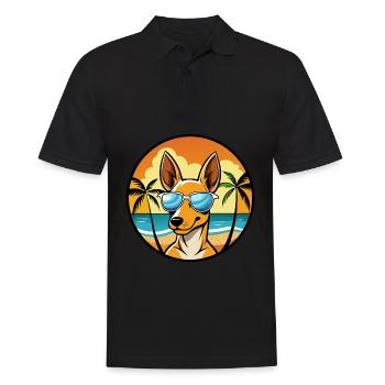 Podenco Ibicenco Dog Breed Cartoon Sunglass Beach - Men's Polo Shirt - black - Front - Kai (181cm)