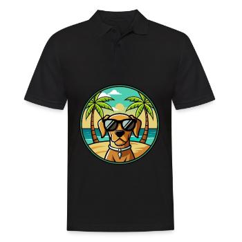 Portugiesische Pointer Hunderasse Cartoon Sonnenbrille - Männer Poloshirt - Schwarz - Vorne - Kai (181cm)