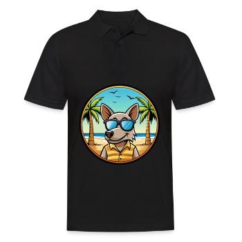 Ratonero Valenciano Lunettes de soleil de dessin animé de race de chien - Polo Homme - noir - Devant - Kai (181cm)