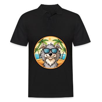 Chien de berger des Pyrénées Race Dessin animé Lunettes de soleil Plage - Polo Homme - noir - Devant - Kai (181cm)