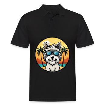 Skye Terrier Chien Race Dessin Animé Lunettes De Soleil Plage - Polo Homme - noir - Devant - Kai (181cm)