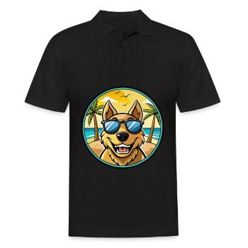 Sapsali Dog Breed Cartoon Sunglasses Beach - Men's Polo Shirt - black - Front - Kai (181cm)
