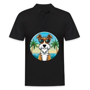Draht Foxterrier Hunderasse Cartoon Sonnenbrille Strand - Männer Poloshirt - Schwarz - Vorne - Kai (181cm)
