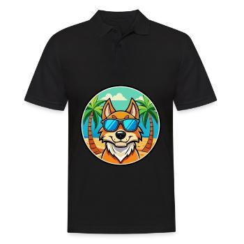 Slovak Cuvac Dog Breed Cartoon Sunglasses Beach - Men's Polo Shirt - black - Front - Kai (181cm)