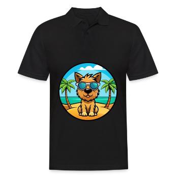 Tenterfield Terrier Hunderasse Cartoon Sonnenbrille - Männer Poloshirt - Schwarz - Vorne - Kai (181cm)