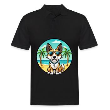 Toy Fox Terrier Chien Race Dessin Animé Lunettes De Soleil Plage - Polo Homme - noir - Devant - Kai (181cm)