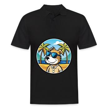Sporting Lucas Terrier Chien Race Dessin Animé Plage - Polo Homme - noir - Devant - Kai (181cm)